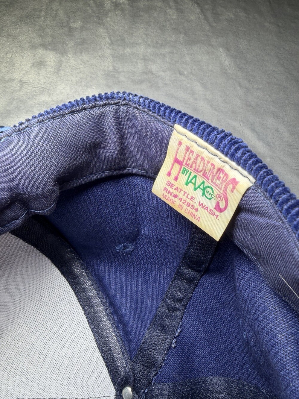 Vintage Alaska Snapback Trucker Hat Cap Corduroy Blue Eagle Outdoors One Size Ex - Picture 6 of 6